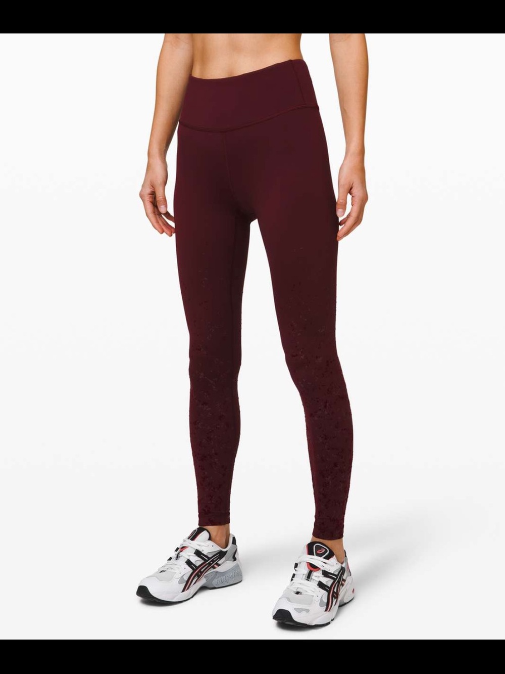 lululemon athletica Deep Wine High-Rise Leggings with Lower-Leg Texture